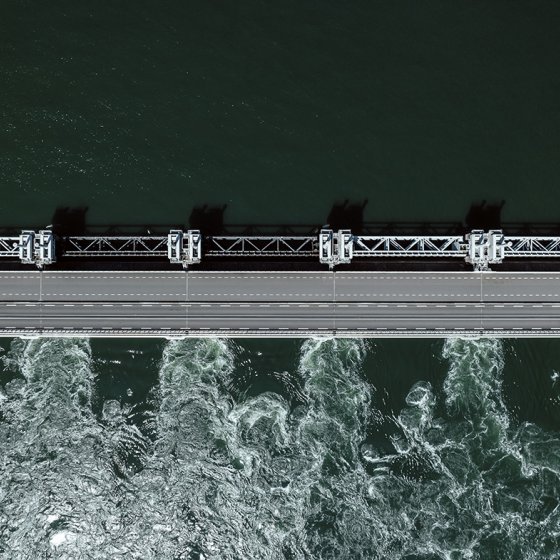 Aerial photo Oosterscheldekering part of Deltawerken Zeeland 