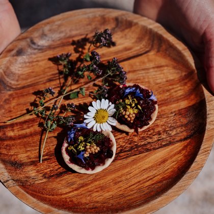 Plate with home-grown food Flevoland