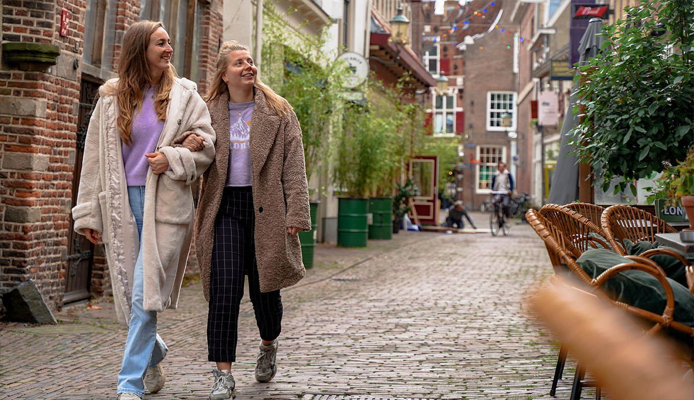Ladies enjoy downtown Amersfoort Ladies enjoy downtown Amersfoort