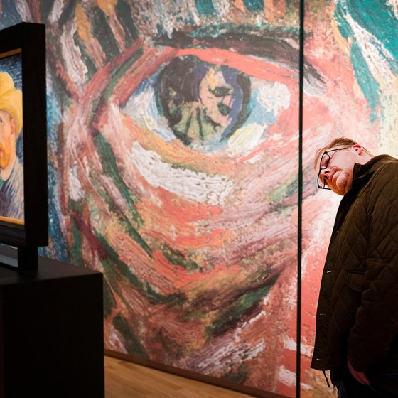 Visitor at Vincent Van Gogh Museum