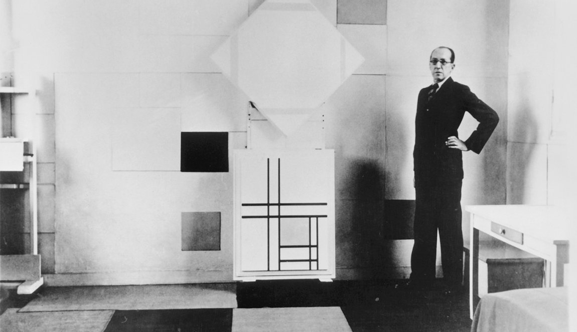 Mondrian in his studio in Paris (1933)