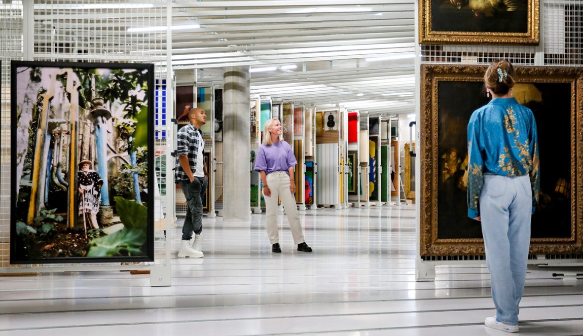 Visitors view Depot Boijmans van Beuningen Rotterdam