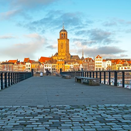 City scenic from Deventer with the Lubinius church
