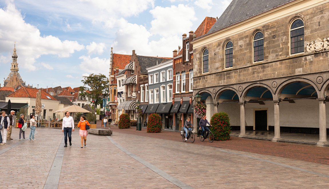 Square in the center of the medieval harbor town of Zierikzee Zeeland