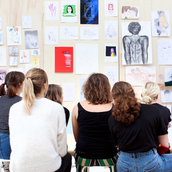 Classroom at Breitner Academy, they teach students all about fine art and design