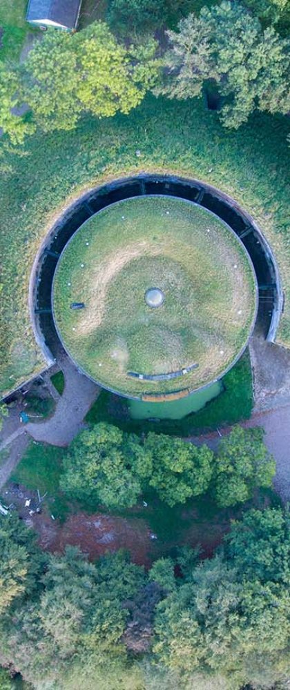 Aerial shot of Fort Everdingen part of Nieuwe Hollandse Waterlinie