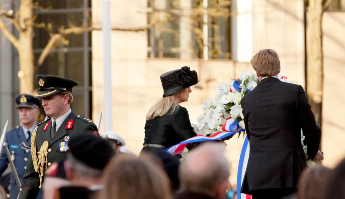 Queen Maxima and king Willem Alexander at Remembrance Day