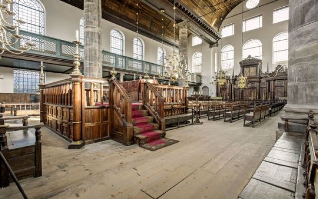 Interior of the Portugese syanagoge in Amsterdam Interior of the Portugese syanagoge in Amsterdam