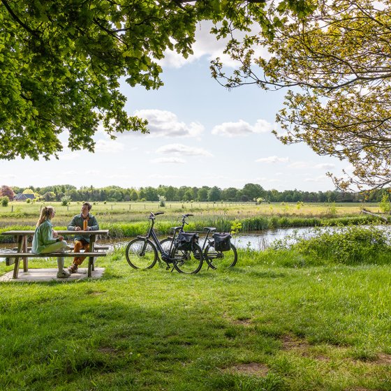 A spot to stop and enjoy the countryside whilst cycling in Westerwolde, Groningen