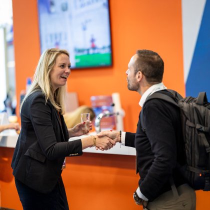 Business meeting Netherlands stand during the IBTM