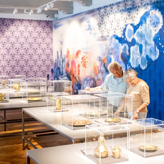 Visitors exploring art and design at the Drents Museum