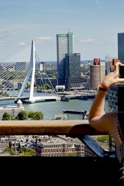 View on Erasmusbrug from Euromast Rotterdam