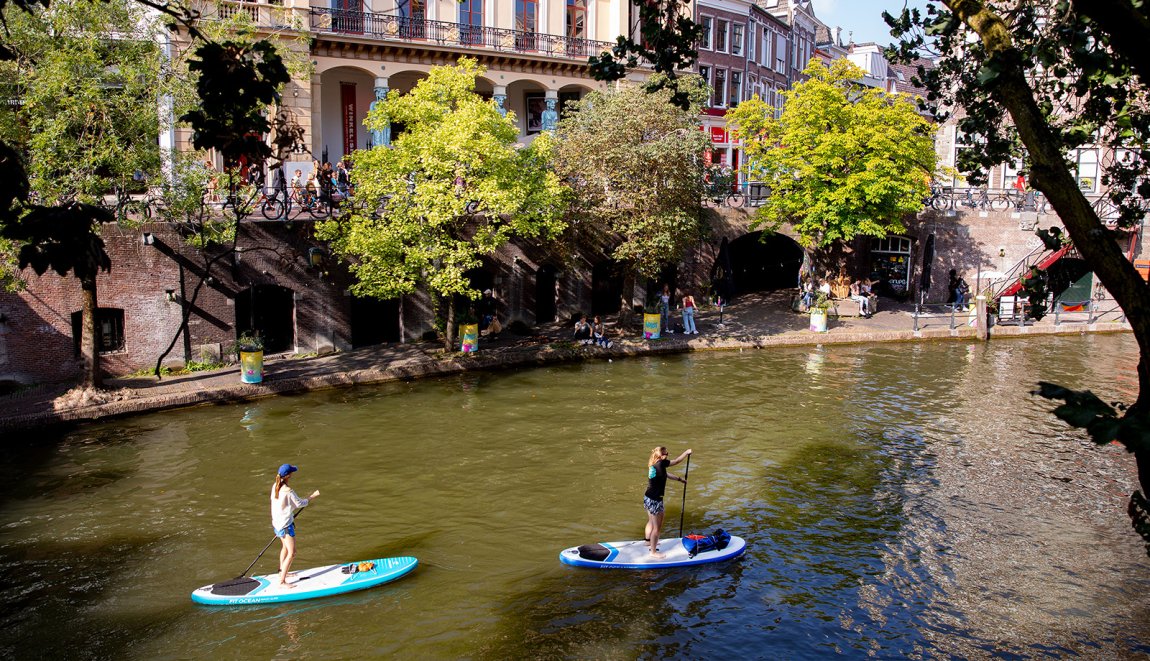 Paddling on the canals of Utrecht