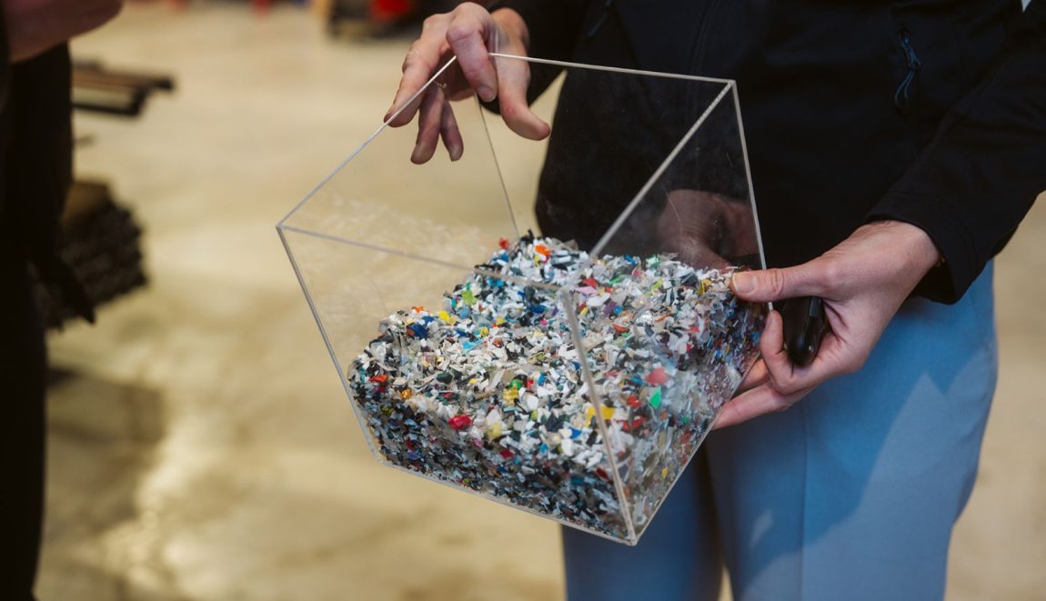 Box of plastic waste materials, to show the waste in the circular economy